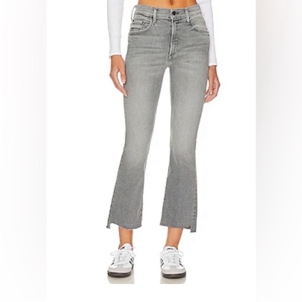 NEW MOTHER The Insider Crop Step Fray Noted Wash Jeans Size 25